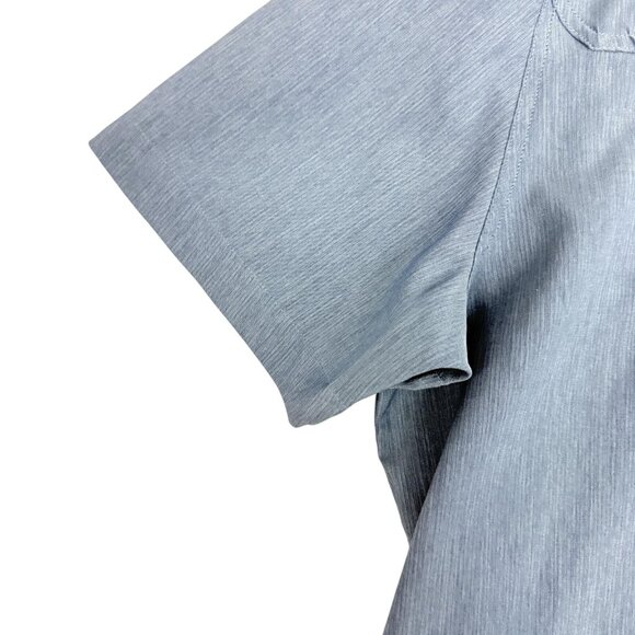 Hi-Tec Shirt Men's 2XL Blue Short Sleeve Button Front Mesh Lined Chest Pockets - Picture 5 of 11